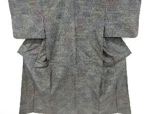 家屋模様織り出し十日町紬着物